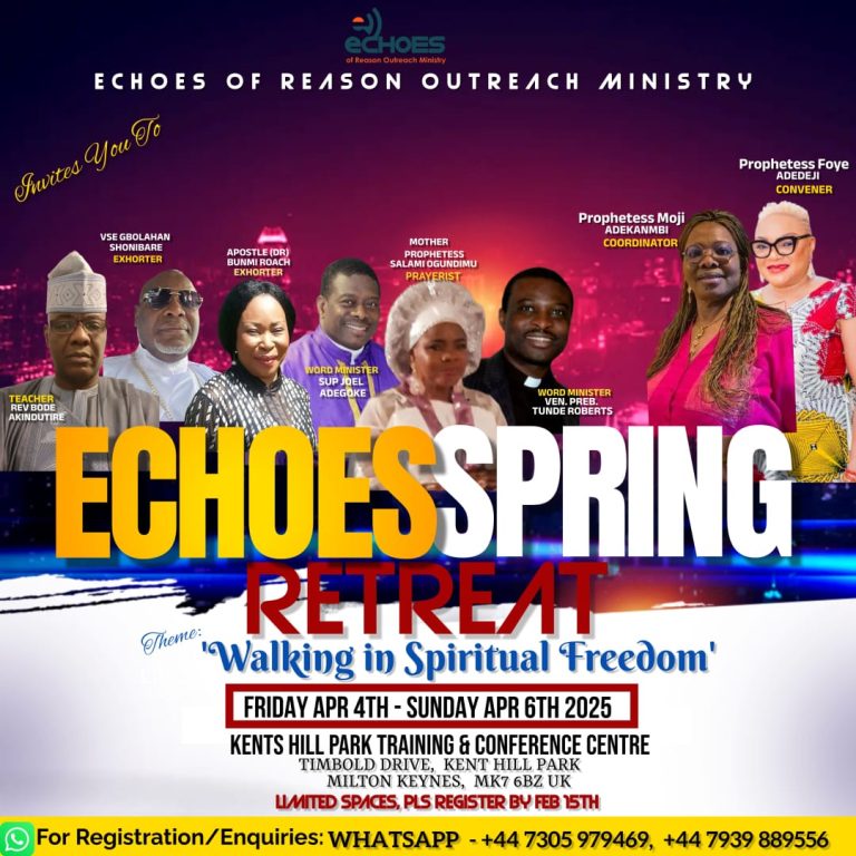 ECHOES OF REASON OUTREACH MINISTRY TO HOLD UK SPRING RETREAT ON SPIRITUAL FREEDOM