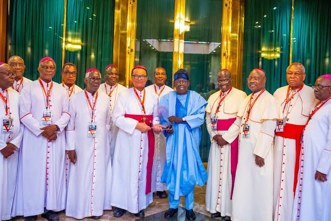 Tinubu Assures Catholic Bishops He Will Not Be a Religious Bigot in Fighting Insecurity 1 President Bola Tinubu meets with Catholic bishops at the State House in Abuja to discuss security, religious unity, and economic reforms in Nigeria