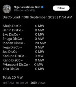 Power Outage Hits Nigeria as National Grid Collapses Again 2 Screenshot 20250910 202710