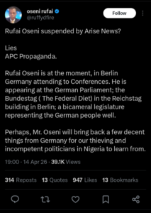 Rufai Oseni Denies Suspension, Blames APC Propaganda 2 Rufai
